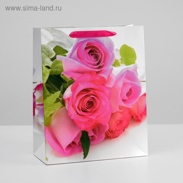 Пакет ламинированный Красочные розы 26x32x12