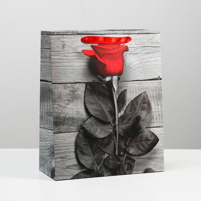 Пакет ламинированный Красная роза 26x32x12