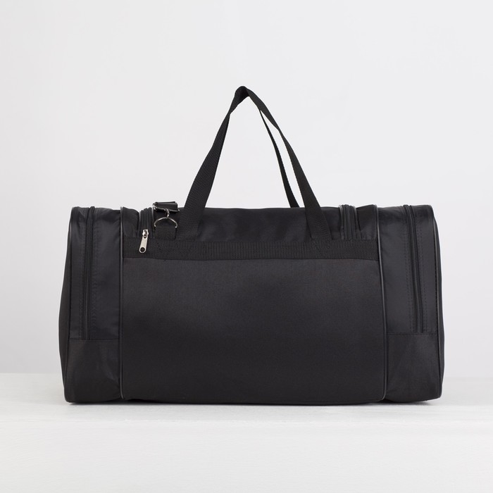 фото Сумка спортивная на молнии, наружный карман, длинный ремень, цвет чёрный luris