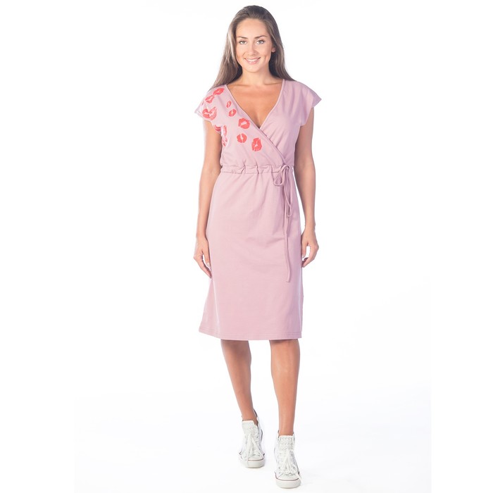 Платье женское «‎Губки-поцелуйчики»‎, размер 48, цвет тёмно-розовый