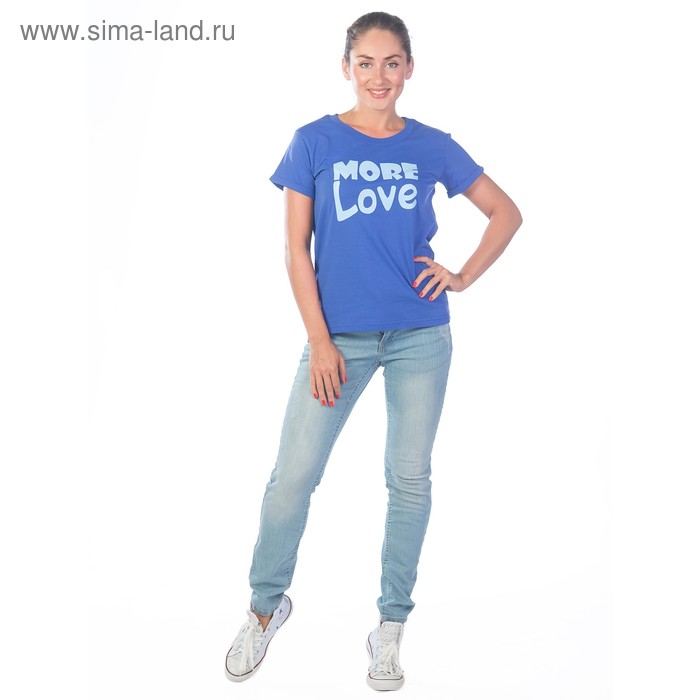 фото Футболка женская more love, размер 44, цвет синий klery
