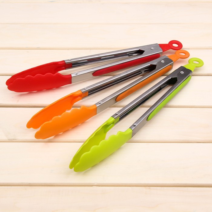 Щипцы гарнирные 28 см "Лист", цвета МИКС