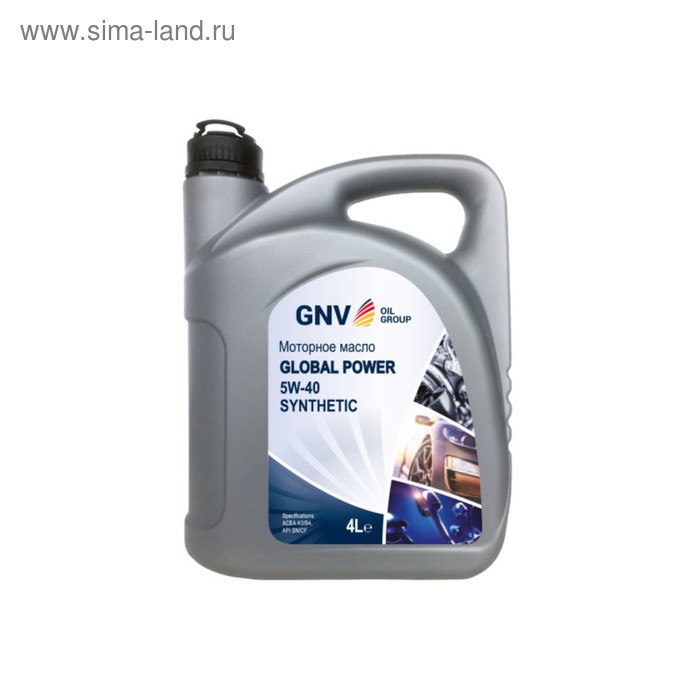 фото Масло моторное gnv 5w-40 global power synthetic, sn/cf, 4 л