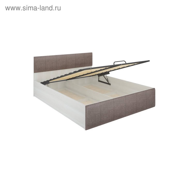 

Кровать с ПМ «Милос 73/01», 1600×2000 мм, рогожка, цвет savana coffee / ясень анкор светлый