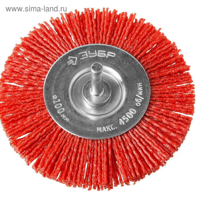 Щетка дисковая ЗУБР 35161-100_z02, нейлоновая, абразивное покрытие, 100 мм щетка зубр 35162 100