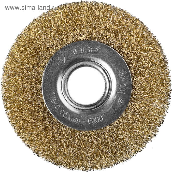 Щетка дисковая ЗУБР 35187-100_z01, для УШМ, латунированная 0.3 мм, стальная, 22.2х100 мм щетка дисковая зубр 35187 175