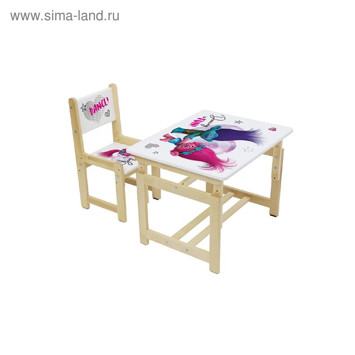 

Комплект растущей детской мебели Polini kids Fun 400 SM, «Тролли», 68х55 см, цвет розовый