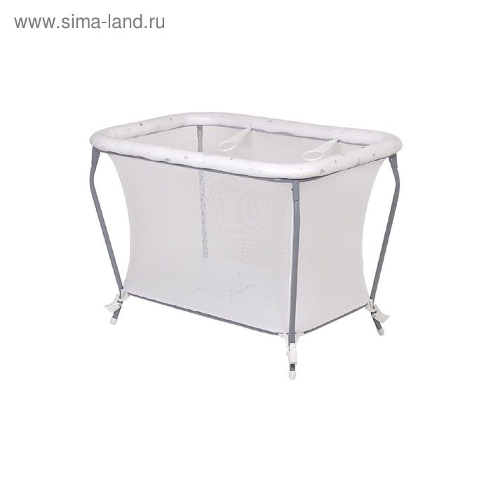 Манеж Polini kids Classic French Teddy, белый-серый