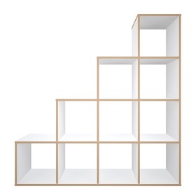 

Стеллаж Polini Home Smart, 10 секций, цвет белый, эффект фанеры