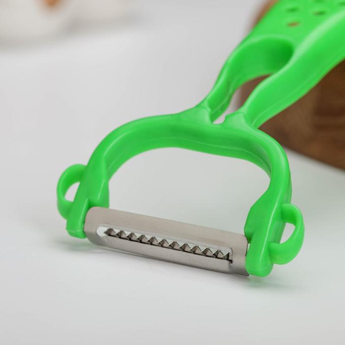 Овощечистка 19 см "Горох", с теркой, цвета МИКС