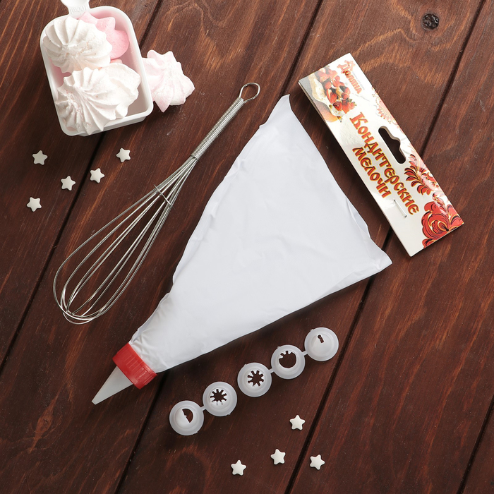 Набор кухонный "Кулинар", 8 предметов: мешок кондитерский, 6 насадок, венчик