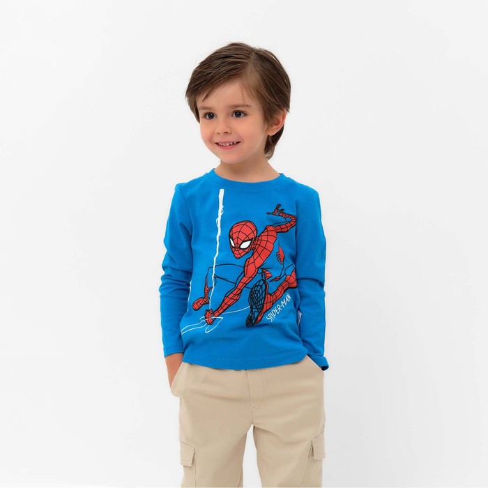 Футболка с длинным рукавом MARVEL Человек-паук, рост 122-128 (34), синий футболка детская человек паук рост 122 128 красный