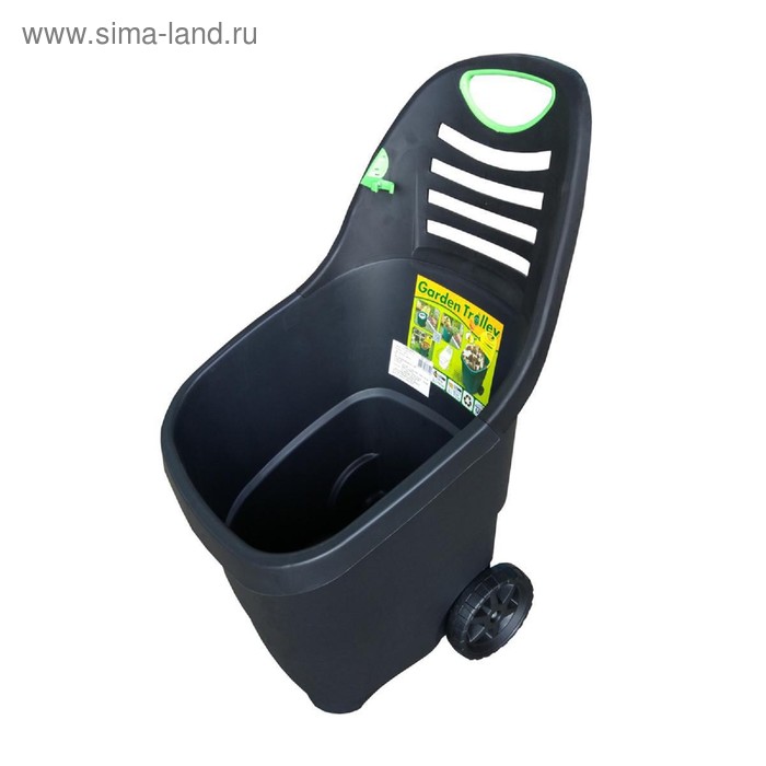 Тачка садовая, 65 л, чёрная/зелёная