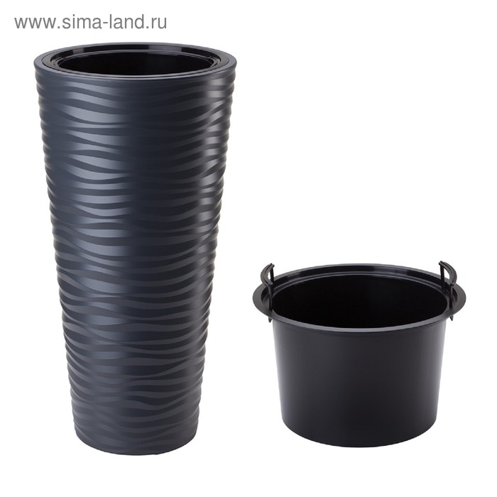 

Кашпо SAND SLIM, 2 предмета: внутренняя и наружная ёмкости, 18 и 45 л, цвет серый