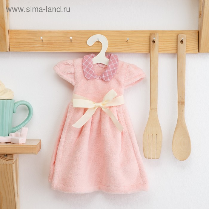 Кухонное полотенце Этель Платье 25*30см, цв. розовый,100% п/э