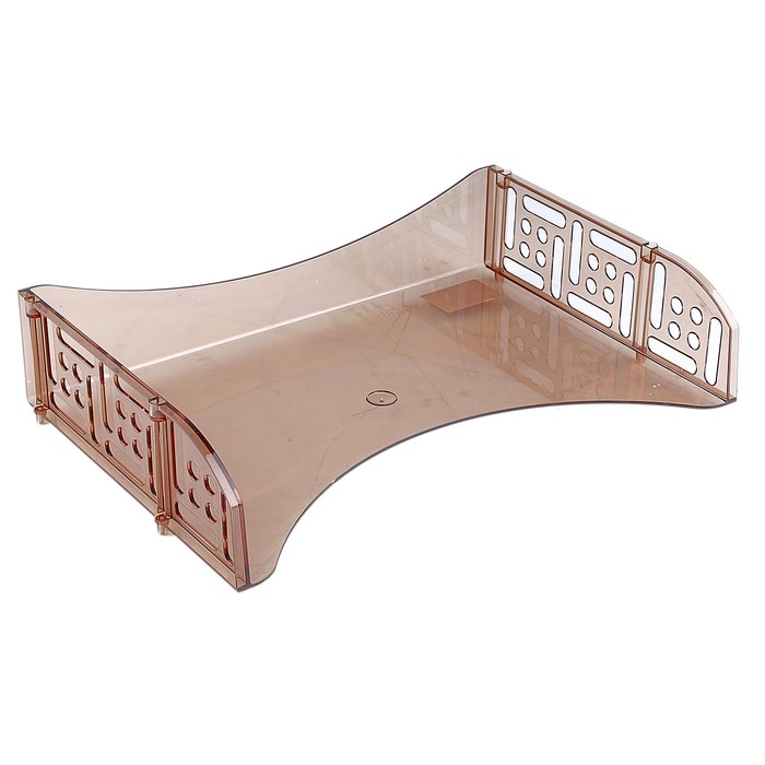 Лоток для бумаг горизонтальный с широкой загрузкой "Филд", тонированный коричневый