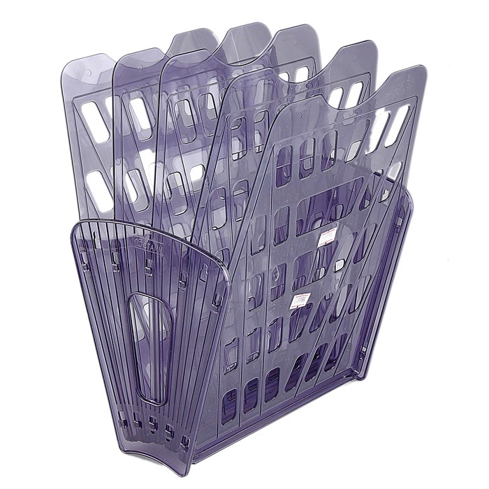 Лоток-веер 5 секции, 4 отделения, тонированный серый