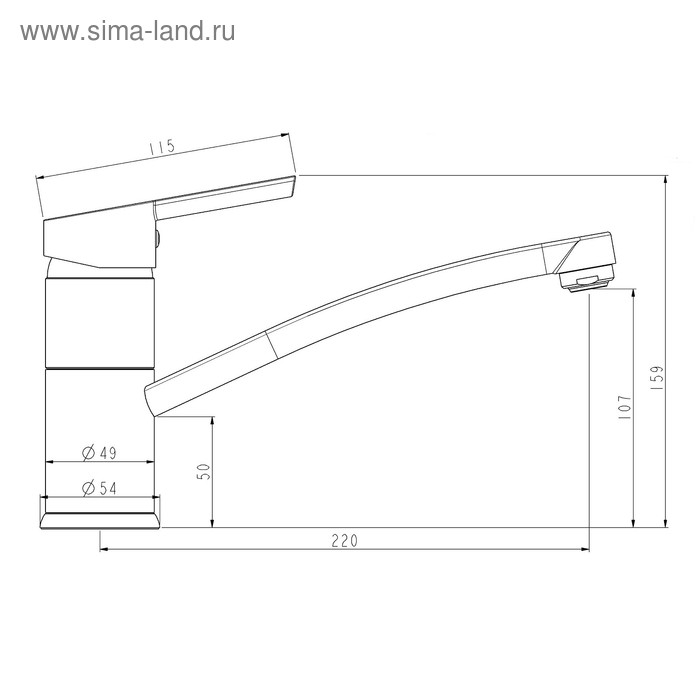 

Смеситель для кухни Esko London LD 519, с высоким поворотным изливом, цвет хром