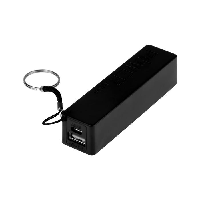 Внешний аккумулятор LuazON PB-03, 2200 мАч, USB, 1 А, крепление кольцо, чёрный