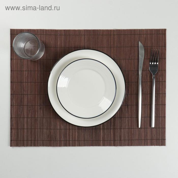Салфетка сервировочная на стол «Гладь», 45×30 см, цвет коричневый
