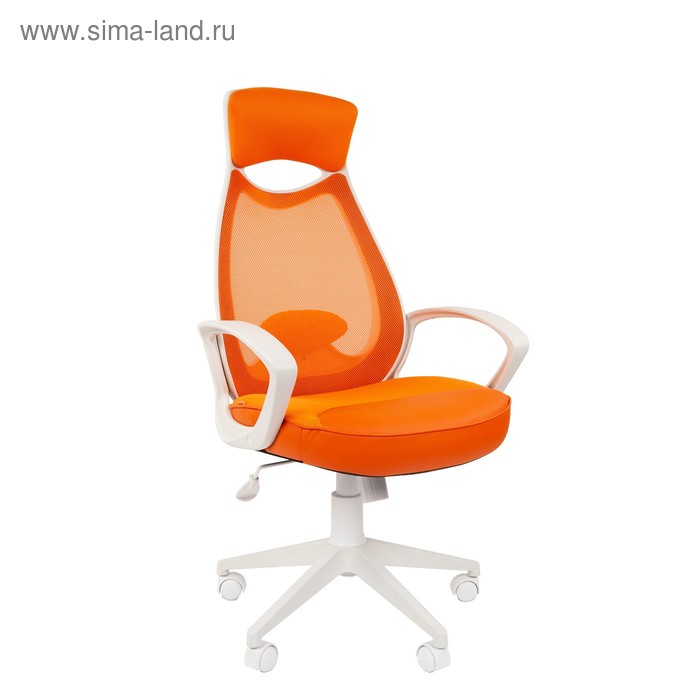 Кресло Chairman 840 белый пластик TW16/TW-66 оранжевый