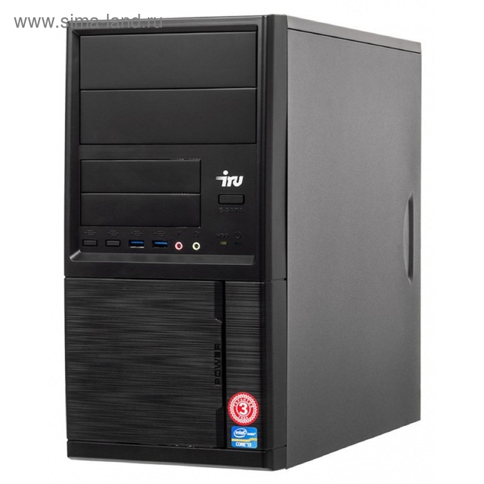 фото Компьютер iru office 110 mt cel j3355 (2), 4гб, ssd120гб, hdg500, 400w, черный