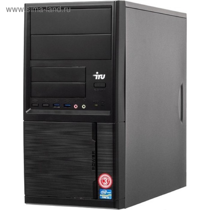 Компьютер IRU Office 313 MT i3 9100F (3.6), 8Гб, 1Тб 7.2к, GT710 1Гб, 400W, черный