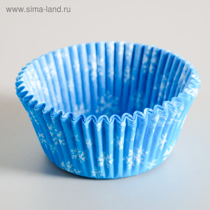 

Форма для выпечки голубая со снежинками, 5 х 3 см