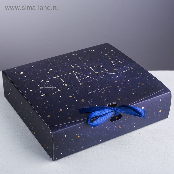 подарочная коробка bummagiya лето 31 х 21 х 8 см Коробка подарочная, упаковка, «Stars», 31 х 24.5 х 8 см
