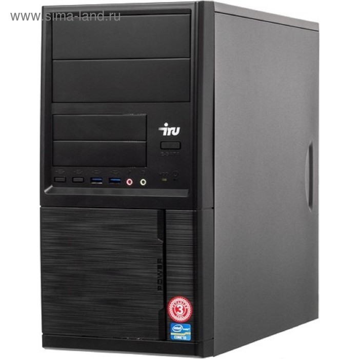 фото Компьютер iru office 313 mt i3 9100f (3.6), 8гб, 1тб 7.2к, gt710 1гб, 400w, черный