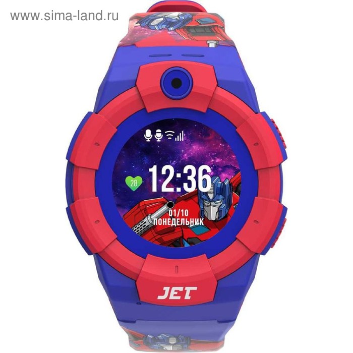 фото Смарт-часы jet kid optimus prime, 45мм, 1.44", сине-красный