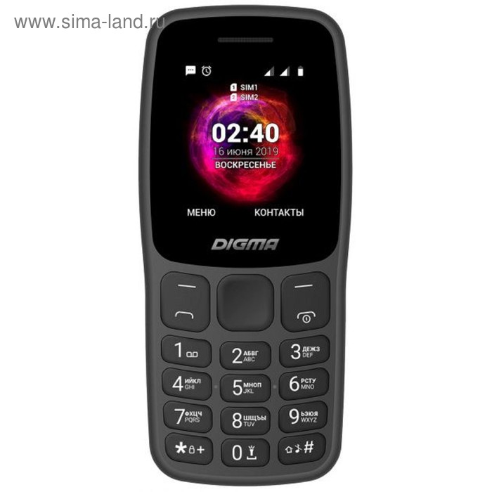 фото Мобильный телефон digma c170 linx, 32мб, 2sim, 1.77", 0.08mpix, microsd, графитовый