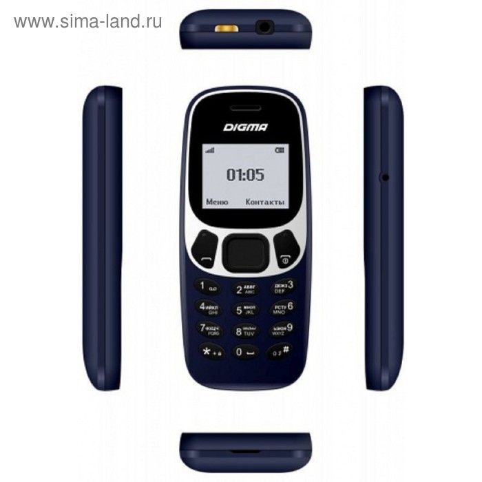 фото Мобильный телефон digma linx a105n 2g, 32мб, 1.44", темно-синий