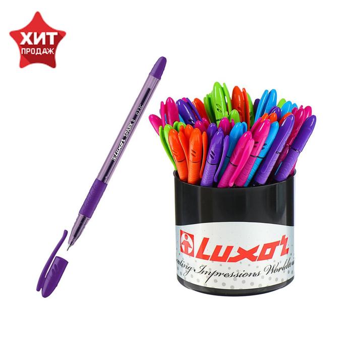 Ручка шариковая Luxor Spark ll, узел 0.7 мм, грип, корпус микс ручка шариковая luxor spark ll узел 0 7 мм грип синяя