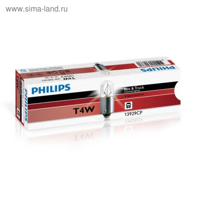 Лампа автомобильная Philips, T4W, 24 В, 4 Вт, 13929CP