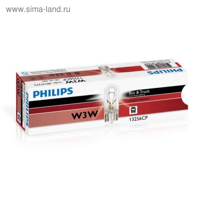 фото Лампа автомобильная philips, w3w, 24 в, 3 вт, 13256cp