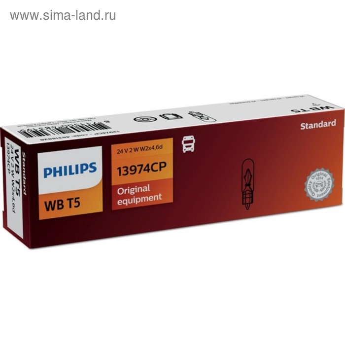 фото Лампа автомобильная philips, wbt5, 24 в, 2 вт, 13974cp