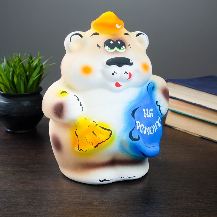 Копилка "Медведь-маляр" микс