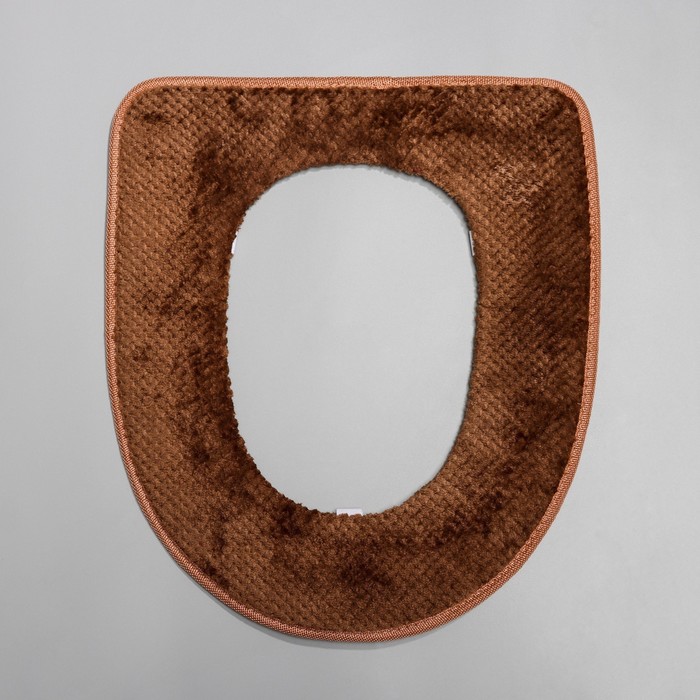 Чехол на сиденье для унитаза на липучках «Плюш», 34×40 см, цвет МИКС