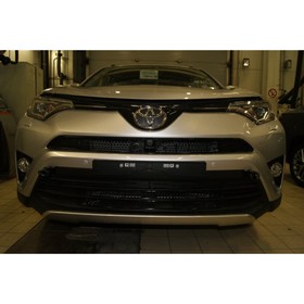 

Сетка на бампер внешняя для Toyota RAV 4 2015- н.в., 4 шт, черный, 15 мм, для автомобилей с камерой, 01-521715-151