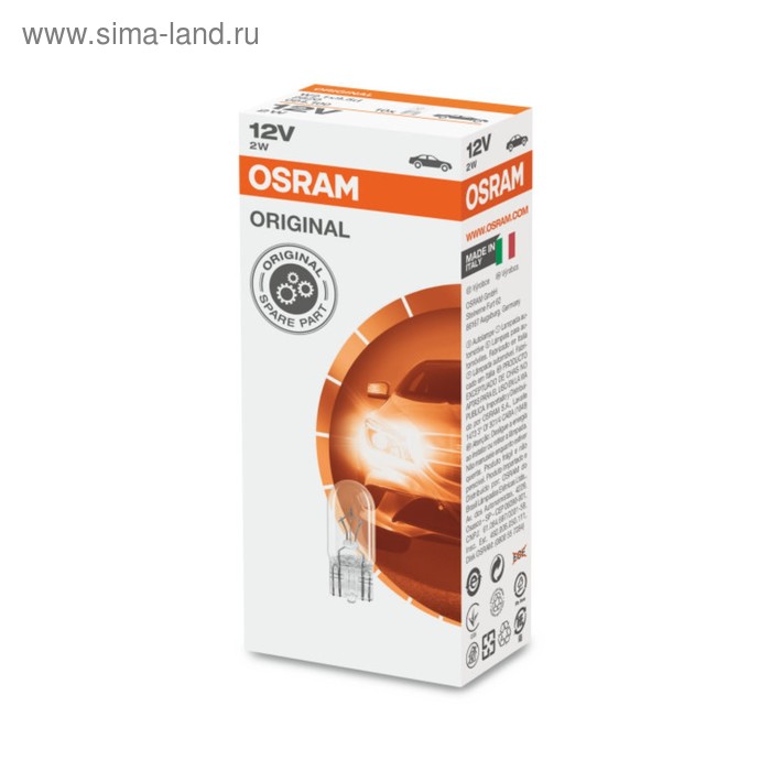 фото Лампа автомобильная osram, w2,2w, 12 в, 2.2 вт, (w2,1x9,5d) t10, 2820