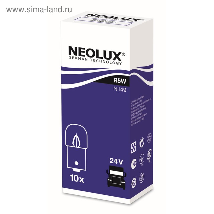 фото Лампа автомобильная neolux, r5w, 24 в, 5 вт, n149