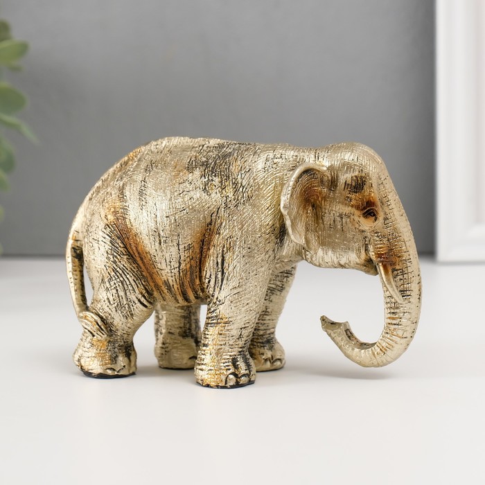 Сувенир полистоун Золотой слон 8,7х13х7 см сувенир полистоун слон на прогулке 12 5х6 2х11 см