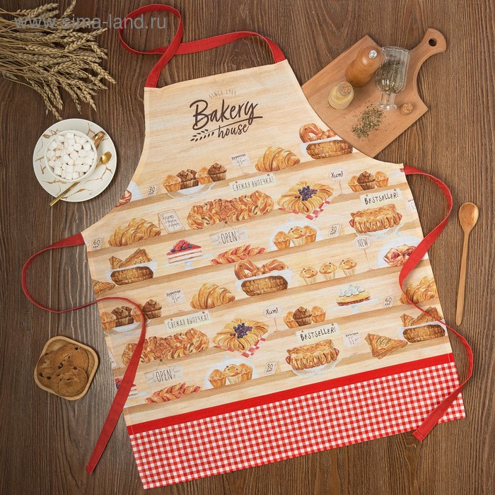 

Фартук Этель Bakery house 70х60 см, 100% хлопок, репс 210 г/м2