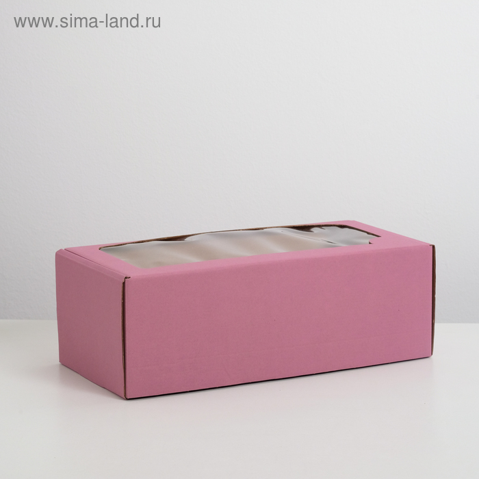 Коробка самосборная, с окном, сиреневая, 16 х 35 х 12 см МИКС коробка самосборная с окном белая 16 х 35 х 12 см