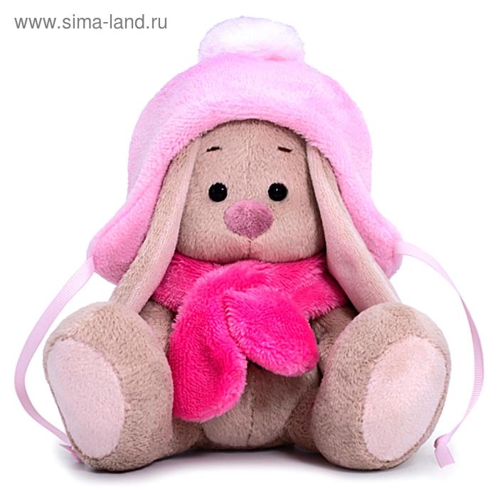 фото Мягкая игрушка «зайка ми в шапке с помпоном и шарфе», 15 см