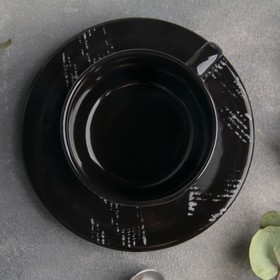 

Чайная пара Gazzetta nero, чашка 200 мл, блюдце d=15,5 см