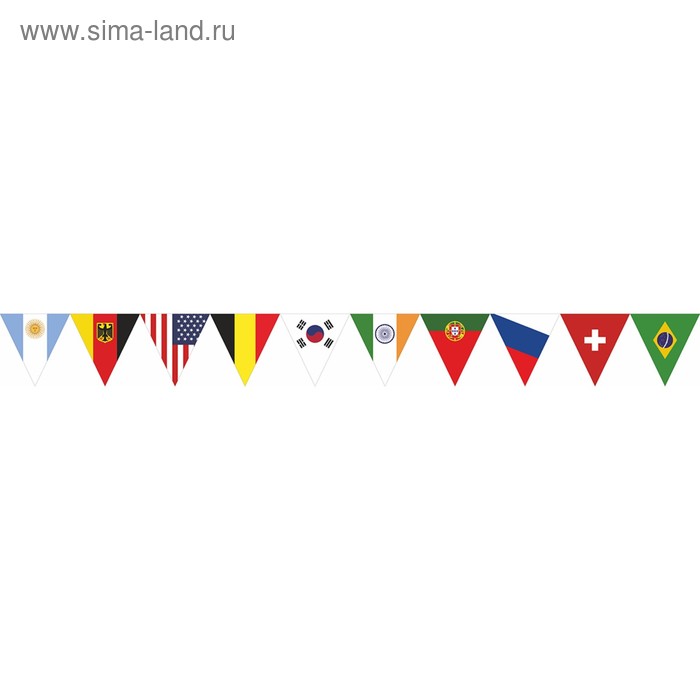фото Гирлянда "флаги стран россия ,сша..." №1, 1х15х152 см skyway