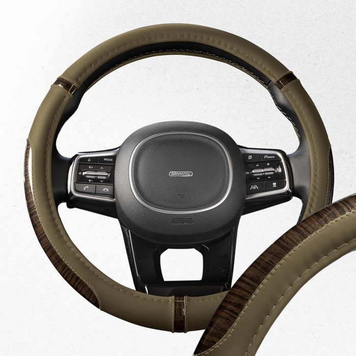 

Оплетка Skyway Wood-10 M, бежевая экокожа, S01102440