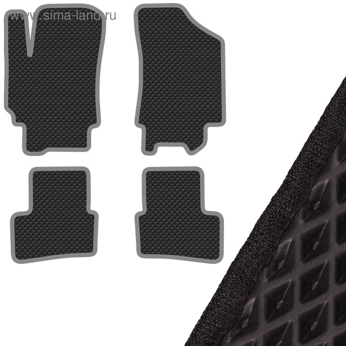 Коврики EVA Skyway, Volkswagen Passat B8 2015 - н.в., черный, S01705522 коврик в багажник для volkswagen passat b8 седан 2015 черный